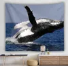 Natuur 3d grote muur Tapijt Animal Whale Sea Blue Sky Landschap Wandhangend deken Woonkamer Decoratie Muur Decor Slaapkamer J220804