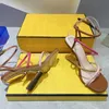 Tasarımcılar Sandallar Kadın Ayakkabı En Kalite Orijinal Deri Dil Dar Bant Metal Anormal Topuk Tasarımcı Ayakkabı 9.5cm Yüksek Büyük Boyutlu Roma Sandal 4-12 Kutu