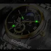 Wristwatches Tourbillon Automatic Mechanical Watch Men Moon Phase Mens Business Watches Luminous Waterproof Stainless Steel Gold Reloj Hombr