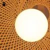 Lampade a sospensione 53 cm Bambù Vimini Rattan Balcone Luce Appesa Per Sala da pranzo Rustico Vintage Asiatico Industriale Retro Illuminazione E27Pendant