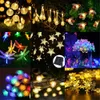 LED güneş lamba ipi açık su geçirmez ip avlu bahçe dekoratif renk ışıkları Noel festivali asılı ışık