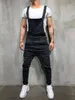 QNPQYX New Fashion Mens Jeans strappati Tute Streetwear Distressed Hole Denim Salopette per uomo Bretella pantaloni hip hop Taglia M-3XL