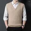 Mäns västar Autumn Vest V-ringen Slim Warm Korean Casual Sleeveless Knit Sweater Kare22