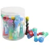 Silicone smoke Pipe trumpet shape portable tobacco cheap glass tube multicolor canned straight pipes