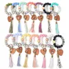 Sile portachiavi per chiavi nappa perline di legno braccialetto portachiavi per le donne multicolor perline portachiavi moda portachiavi all'ingrosso G220421