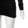 Women Tight Dress Sexy Black Short es long sleeve Backless Cut Out Y2k mini Summer ladies evening club Party clothes 220613