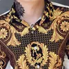 Casual Bluse Homme Barock Bankett Hemd Paisley Schwarz Gold Männer Hemd Luxus Koreanische Herren Langarm Print Shirts Männer Slim fit 220401