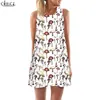 Women Tank Tops Retro Mushrooms 3D Print UK Big Ben Loose Dress Sexig Mini Short Party Female Vest ärmlös klänning W220616