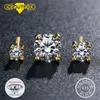 Real 0.11 Carat D Color Earrings For Women 100% 925 Sterling Silver Earring Trend Wedding Jewelry 585 Rose Gold 220721