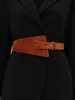 Pasy damskie brązowy zamszowy pas temperament Cummerbunds 2022 Autumn Winter Fashion Pu Women Corset Beltsbelts