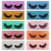 3D lashes Color Eyelashes Packaging Box Colored Bottom Card Lash Cases with Curler and Tweezer Natural Thick Exaggerated Makeup False Eyelash Extension Supply