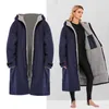 Costume da bagno da donna Impermeabile da surf Cambia veste Cappotto da esterno Giacca in lana d'agnello Mantello con cappuccio Spiaggia Surf Fodera per piscina Giacca a vento Impermeabile UnisexWo