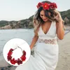 Decorative Flowers & Wreaths Flower Headdress Headband Head Crown Simulation Wreath Wedding Bridal Hair Garland Floral FakeDecorative