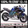 Spritzgusskörper für KAWASAKI NINJA 650R ER 6F ER-6F ER6 F 2012 2013 2014 2015 2016 Karosserie 11DH.66 650-R 650 R 2012-2016 ER6F 12 13 14 15 16 OEM-Verkleidung blau schwarz