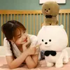 2022 new High Quality Simulated pet dog doll spherical bear dog plush toy wearing collar knot pearl children's gift