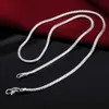 Silver 40-75cm 925 1MM/2MM/3MM solid Chain Necklace For Men Women Fashion Jewelry fit pendant4732150