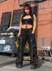 Suchcute Gothic Bandage Chain Women Pants Hip Hop Fairycore Vintage Trousers Punk Style Egirl Casual Streetwear Baggy Tygs 90s 220725