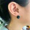 Estudo Momiji Natural Stone Ear Studs para mulheres Jóias de cistica Brincos de moda coreanos Brincos de aço inoxidável 2022STUD FARL22