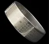 Band Rings Gold Silver Silver Rostfritt Steel English Lord's Prayer Cross Etaching Polishing Ring