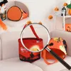 MOQ 20st Halloween Glow Basket Pumpkin Bag With Light Props Gift Wrap 9.4x9.4 tum Children Hantera godispåsar Ghost Festival Portable Bucket Decoration