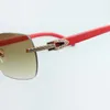 Lunettes de soleil diamant moyen A-B-3524012 avec branches en bois rouge naturel