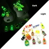 Crocodilo fluorescente JIBZ Estilo de rua mexicano Luminosos pingentes de sapato que brilham no escuro pvc Fivelas de sapato decorações acessórios adequados para mulheres, homens, sandálias, pulseiras infantis