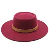 Chapéus de largura chapéus fedora fedora redonda lã de lã Felt Big Fall Inverno e mulheres côncava moda de lã jazz hatwide