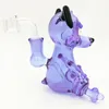 Bonga de água de vidro cachorro fofo Dab Rig PERCOLATER Borocilicate Hookah 14,4 mm Molicha de tubo de tubulação fêmea Bubbler Rigas Craftbong
