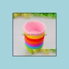 7Cm Round Shaped Sile Cake Baking Molds Jelly Mold Sil Cupcake Pan Muffin Cup 8 Colors Party Accessory Drop Delivery 2021 Bakeware Kitchen