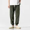 Chinese Style Harem Jogger Pants Men Cotton Linen Sweatpants Trousers Men Casual Lightweight Spring Summer Men Joggers 220608