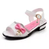 Shoes Girl's Children Princess Sandals 2022 New Fashion Flowers Beads Bow Sandals Summer Soft Kid Casual Flat Shoe