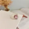 Anello elastico di moda a forma di cuore coreano per le donne ragazza carino zircone di perle vintage anello di cristallo alla moda gioielli da festa
