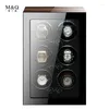 Watch Boxes & Cases Luxury Wood Box Automatic Winder Safe With Mabuchi Motor Fingerprint Unlock Watches Storage LCD Touch ScreenWatch