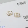 New luxury pearl G letters designer stud earrings for women party wedding jewelry gift