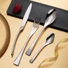 Stainless Steel Knife Fork Spoon Set Steak Table Knives Silver Black Coffee Spoons Cake Fork Western Dining Tableware Sets TH0094