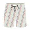 Costume da bagno con stampa bianca, pantaloni a vita bassa da uomo, design traspirante, pantaloncini da surf, spiaggia all'aperto, vacanze di alta qualità, viaggi di lusso 272d