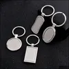 Keychains Fashion Accessories Stainless Steel Metal Blank Keychain Geometry Shape Pendant Keyring Holder For Men Car Key Chain Dhu59