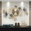 Настенные часы роскошные большие часы гостиная золото металл молчаливый цифровой модный современный дизайн horloge reloj de pared 3d decor