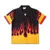 Vêtements pour hommes mode Vintage flamme imprimé Maglia chemises à manches courtes été décontracté hawaïen plage Viking homme chemise 220401