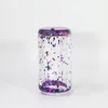 16oz doppelwandige Schneekugel-Glasbecher mit Bambusdeckel, kurze Sublimationsdose, kühlere Gläser, Cola-Bierdosen, Füllung mit glitzerndem Blingbling