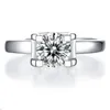 925 Sterling Silver1ct 2ct 3ct in stile classico Gioielli diamanti anello Moissanite Anello per feste di nozze per donne