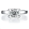 925 Sterling Silber 1ct 2ct 3ct klassischer Stil Diamantschmuck Moissanit Ring Hochzeit Party Jahrestag Ring für Frauen