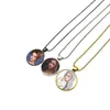 Heat Transfer Pendant Necklace Sublimation Blank Metal Round Necklace Fashion Jewelry Accessories Creative Gift BBB14742