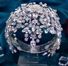 Lyxbröllop Bridal Crown Tiara Crystal Headband Hat Headdress Silver Guld Rhinestone Hår Tillbehör Smycken Prom Headpiece Ornament