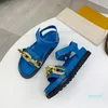 2022 Sandal Luxury brand sandals women's shoe designer shoes metal chain senior lulu af1 tn summer fashion beach slippers 97 Blue green 326