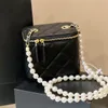 Sac seau à cordon Sac à main Femme Pochette à bandoulière Fourre-tout Noir Claic Diamant Sac matelassé Chaînes Double rabat Cuir moyen Cro Corps de qualité supérieure