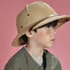 Enfant Toquilla paille casque moelleux chapeau de soleil pour garçon fille guerre du Vietnam armée Parent-enfant dôme Safari Jungle mineurs casquette 2781 T2