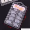 Fałszywy paznokci 100 sztuk półkryty pełnokładnikowe francuskie wskazówki Naturalne / Przezroczysty akrylowy żel UV Manicure
