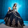 Prenses lacivert Vestidos de 15 Anos Quinceanera Elbiseler 2021 Tatlı 16 Elbise Coleccion Charro Balywe