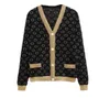 2024 Women Sweater New G Luxury Designer Märke Sticked V Neck Kontrast Färgknappar Letter Coat